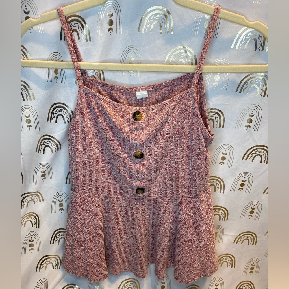 SHEIN Pink Sleeveless Peplum Camisole
